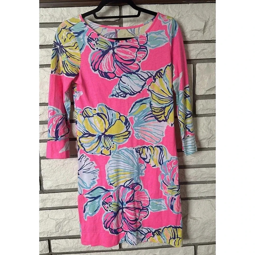 Lilly Pulitzer Marlowe Royal Swept By The Tides Dress Women's X Small 100% Pima